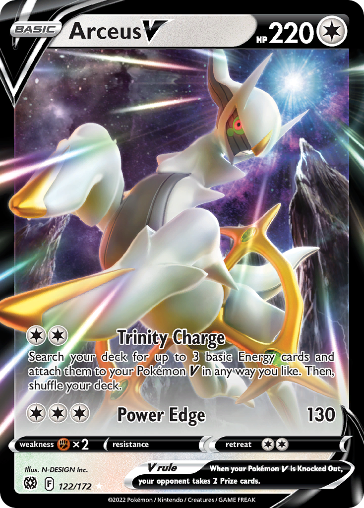 Arceus V (122/172) (Metal Card) [Sword & Shield: Brilliant Stars] | Devastation Store