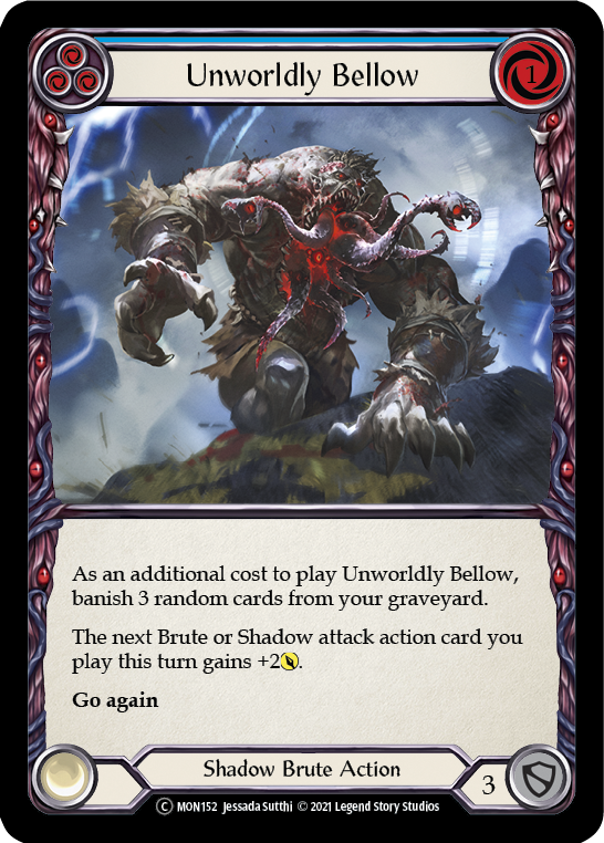 Unworldly Bellow (Blue) (Rainbow Foil) [U-MON152-RF] Unlimited Edition Rainbow Foil | Devastation Store