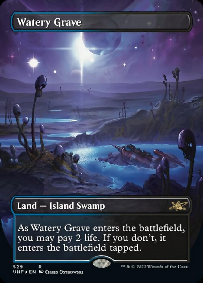 Watery Grave (Borderless) (Galaxy Foil) [Unfinity] | Devastation Store