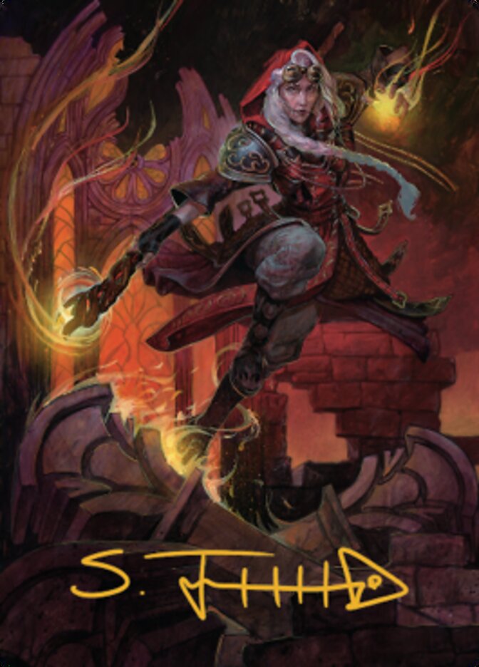 Jaya, Fiery Negotiator Art Card 2 (Gold-Stamped Signature) [Dominaria United Art Series] | Devastation Store