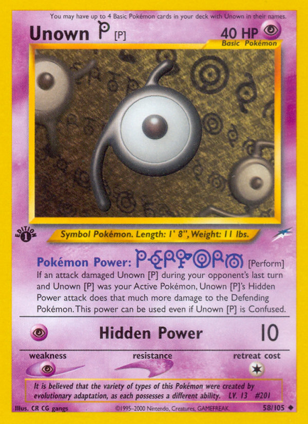 Unown [P] (58/105) [Neo Destiny 1st Edition] | Devastation Store