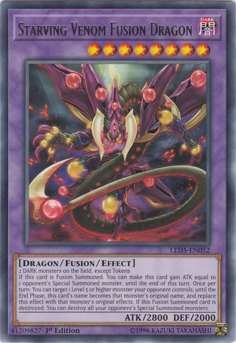 Starving Venom Fusion Dragon [LED5-EN052] Rare | Devastation Store