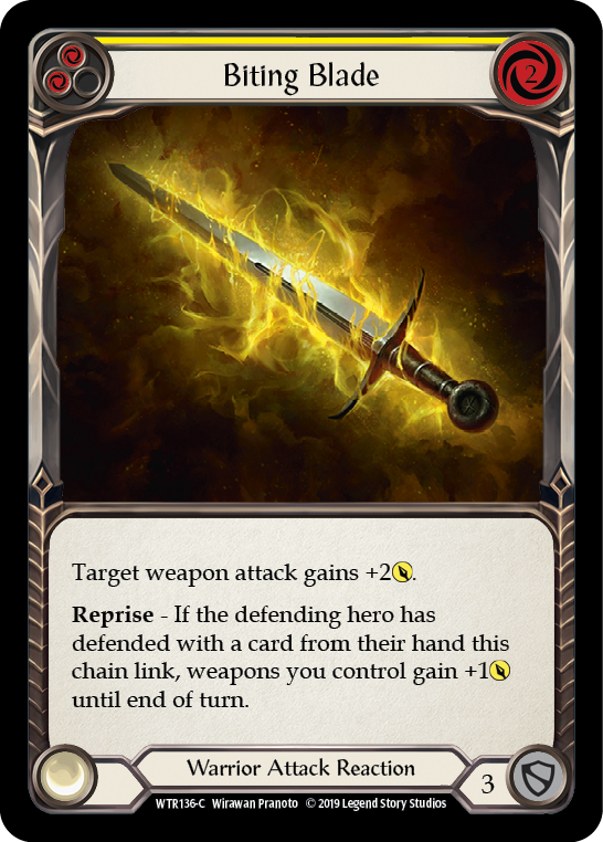 Biting Blade (Yellow) [WTR136-C] Alpha Print Normal - Devastation Store | Devastation Store