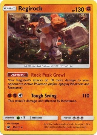 Regirock (53/111) (Cosmos Holo) [Sun & Moon: Crimson Invasion] | Devastation Store