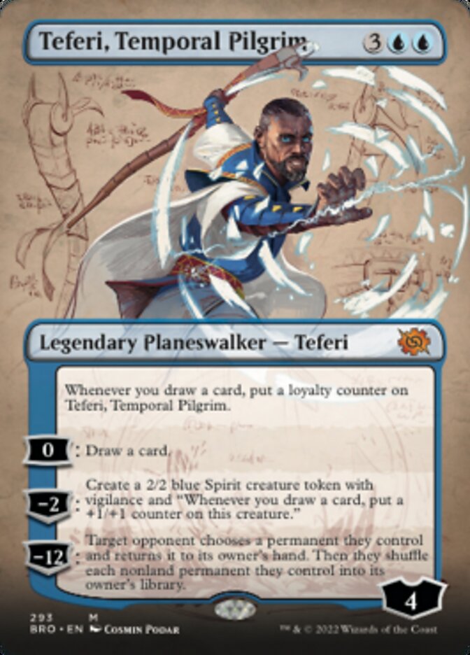 Teferi, Temporal Pilgrim (Borderless Alternate Art) [The Brothers' War] | Devastation Store
