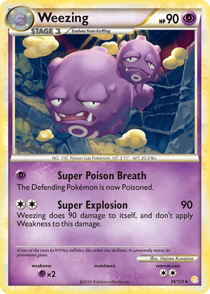 Weezing (34/123) [HeartGold & SoulSilver: Base Set] | Devastation Store