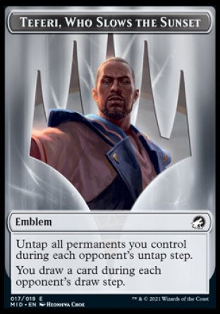 Teferi, Who Slows the Sunset Emblem [Innistrad: Midnight Hunt Tokens] | Devastation Store