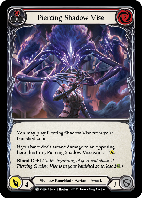 Piercing Shadow Vise (Red) [CHN010] (Monarch Chane Blitz Deck) | Devastation Store
