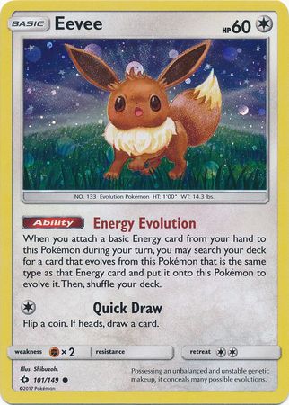 Eevee (101/149) (Cosmos Holo) [Sun & Moon: Base Set] | Devastation Store