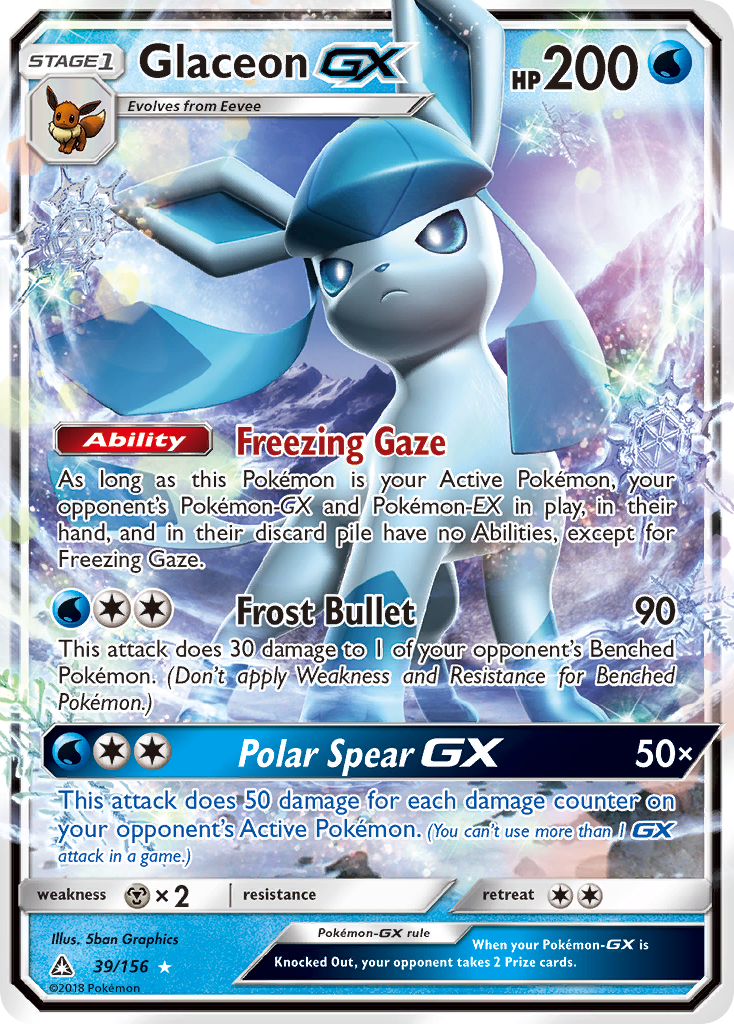 Glaceon GX (39/156) [Sun & Moon: Ultra Prism] | Devastation Store