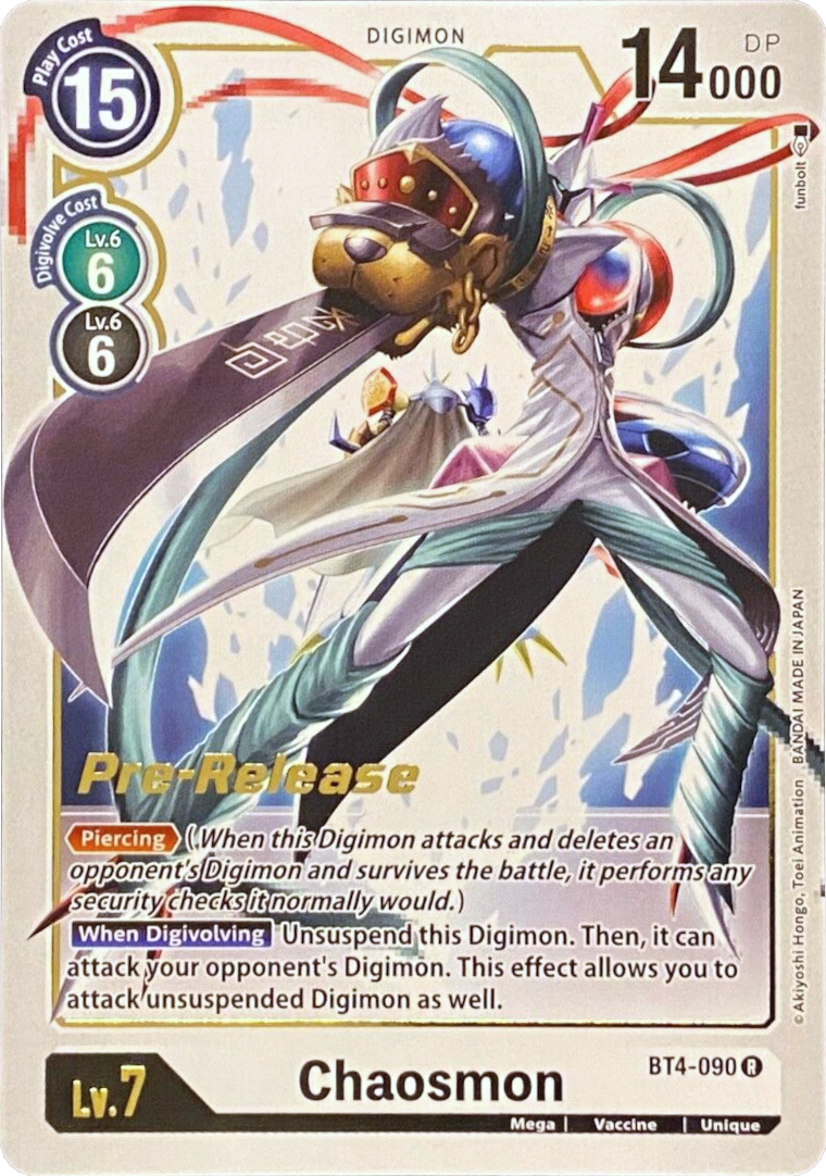 Chaosmon [BT4-090] [Great Legend Pre-Release Promos] | Devastation Store