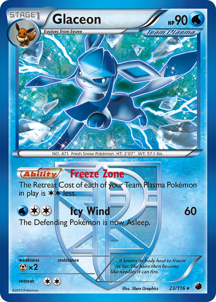 Glaceon (23/116) (Theme Deck Exclusive) [Black & White: Plasma Freeze] | Devastation Store