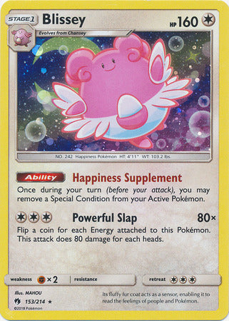 Blissey (153/214) (Cosmos Holo) [Sun & Moon: Lost Thunder] | Devastation Store