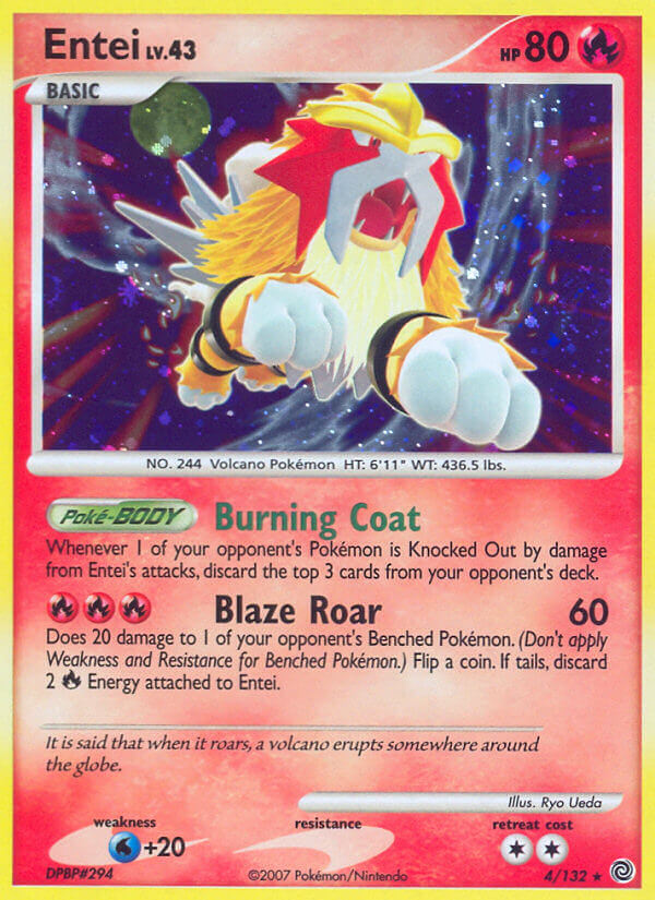 Entei (4/132) (Cracked Ice Holo) [Diamond & Pearl: Secret Wonders] | Devastation Store