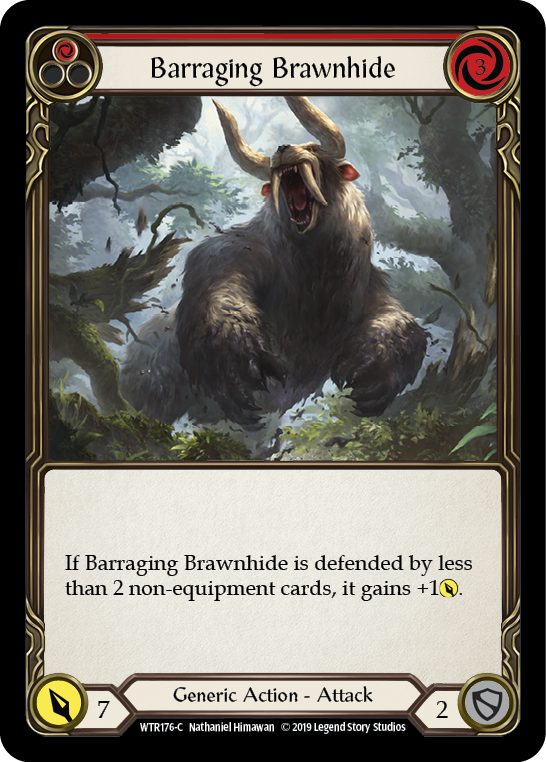 Barraging Brawnhide (Red) [WTR176-C] Alpha Print Rainbow Foil - Devastation Store | Devastation Store