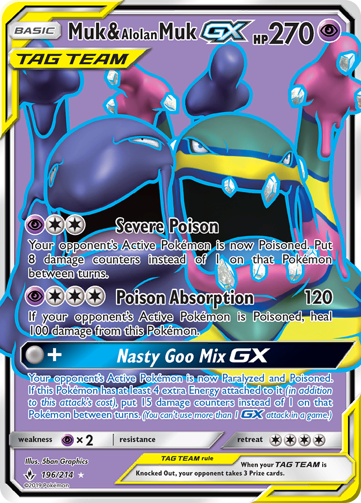 Muk & Alolan Muk GX (196/214) [Sun & Moon: Unbroken Bonds] | Devastation Store