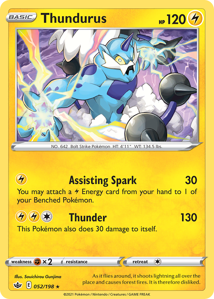 Thundurus (052/198) (Theme Deck Exclusive) [Sword & Shield: Chilling Reign] | Devastation Store