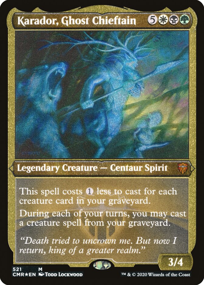 Karador, Ghost Chieftain (Etched) [Commander Legends] | Devastation Store