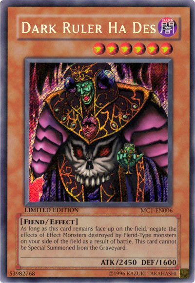 Dark Ruler Ha Des [MC1-EN006] Secret Rare | Devastation Store