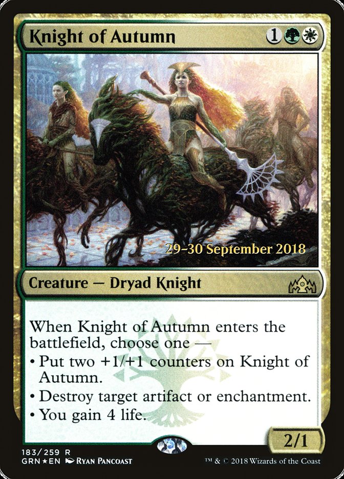 Knight of Autumn  [Guilds of Ravnica Prerelease Promos] | Devastation Store
