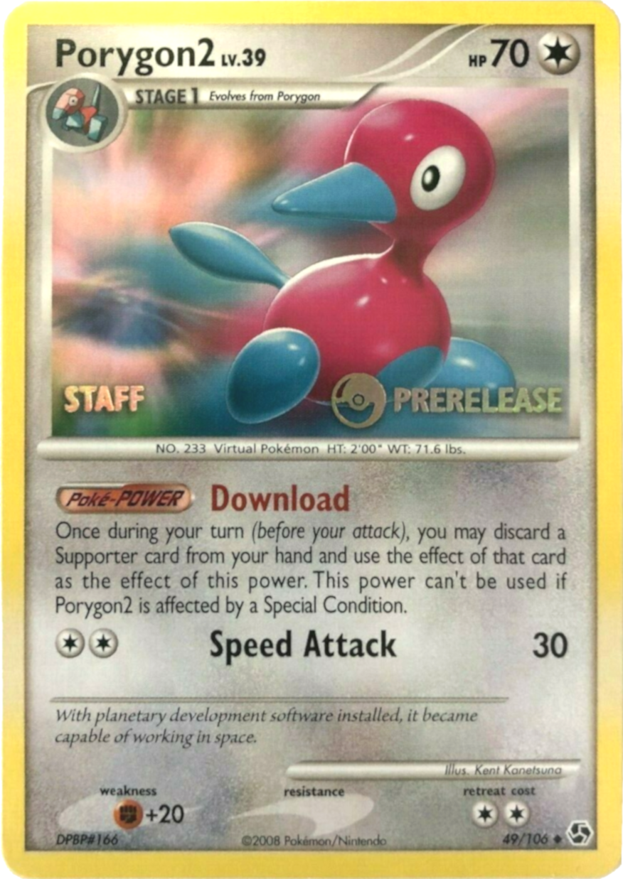 Porygon2 (49/106) (Staff Prerelease Promo) [Diamond & Pearl: Black Star Promos] | Devastation Store