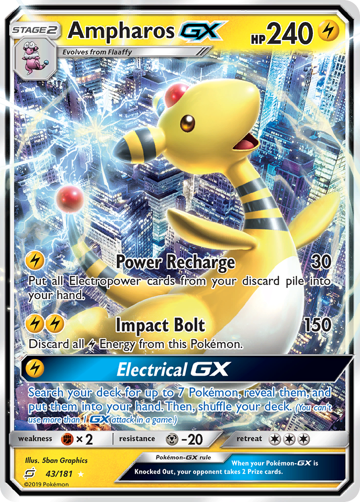 Ampharos GX (43/181) [Sun & Moon: Team Up] | Devastation Store