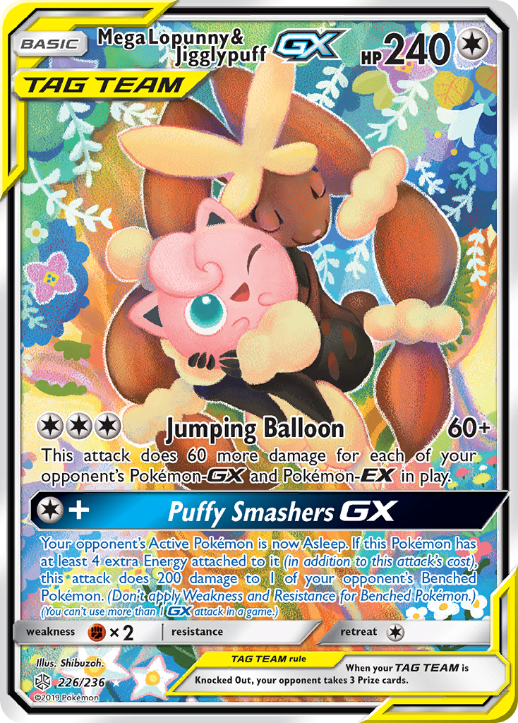 Mega Lopunny & Jigglypuff GX (226/236) [Sun & Moon: Cosmic Eclipse] | Devastation Store