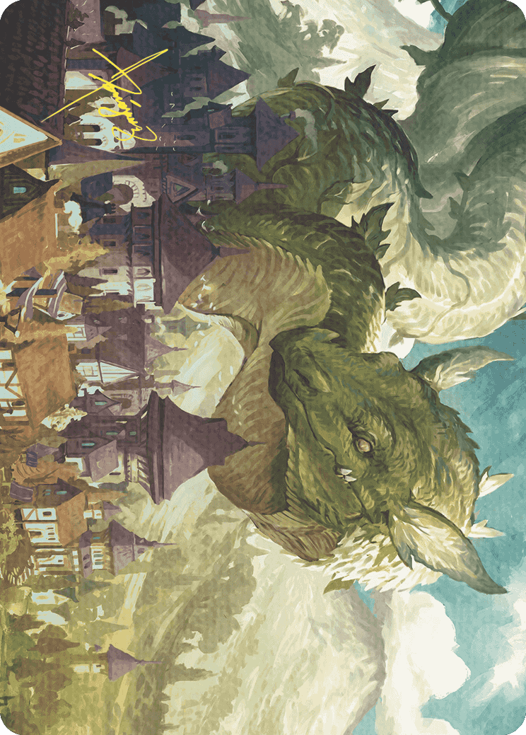 Beanstalk Wurm Art Card (Gold-Stamped Signature) [Wilds of Eldraine Art Series] | Devastation Store