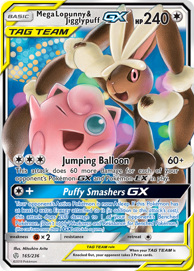 Mega Lopunny & Jigglypuff GX (165/236) [Sun & Moon: Cosmic Eclipse] | Devastation Store