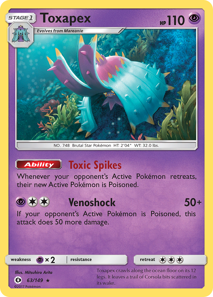 Toxapex (63/149) [Sun & Moon: Base Set] | Devastation Store