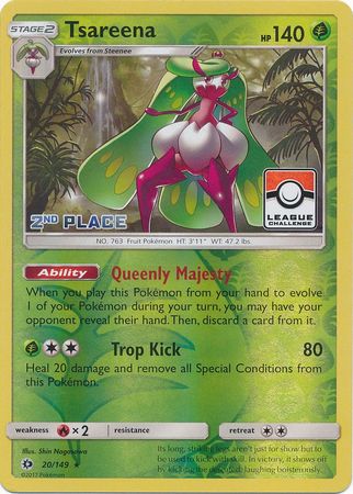 Tsareena (20/149) (League 2nd Place) [Sun & Moon: Base Set] | Devastation Store