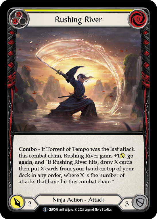 Rushing River (Yellow) (Rainbow Foil) [CRU061-RF] Unlimited Rainbow Foil | Devastation Store