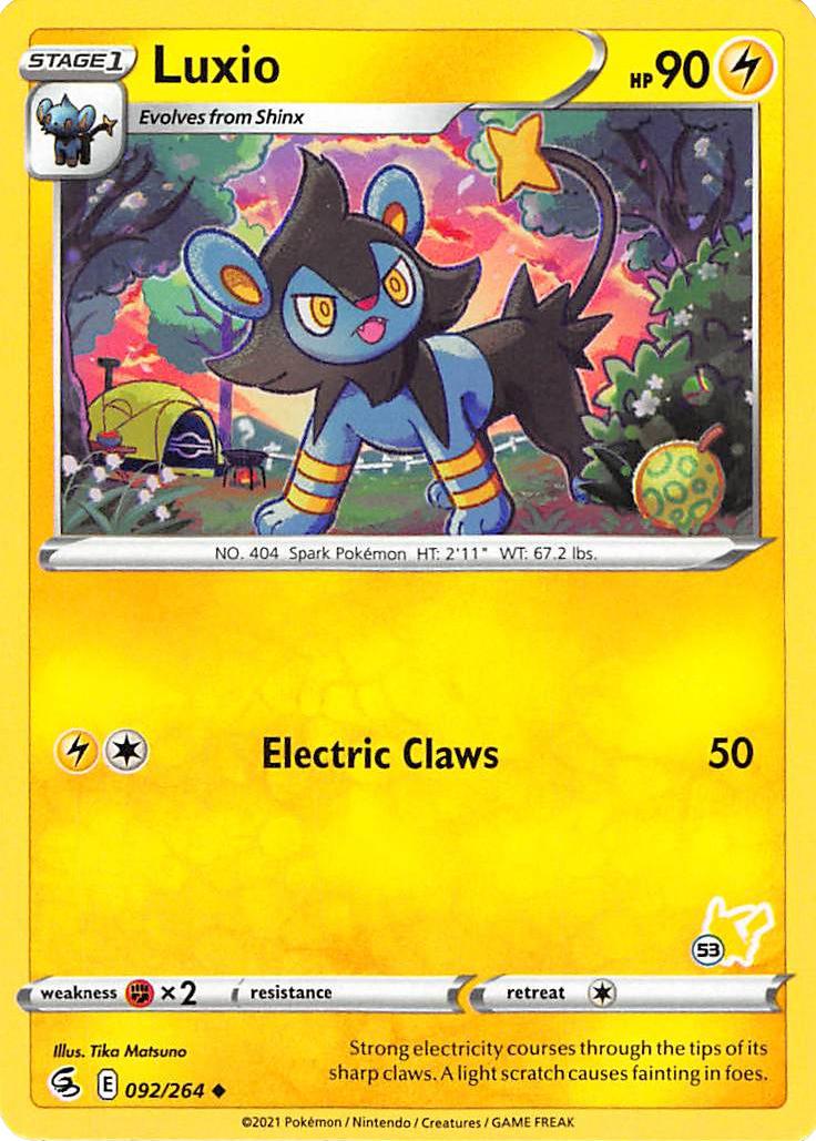 Luxio (092/264) (Pikachu Stamp #53) [Battle Academy 2022] | Devastation Store