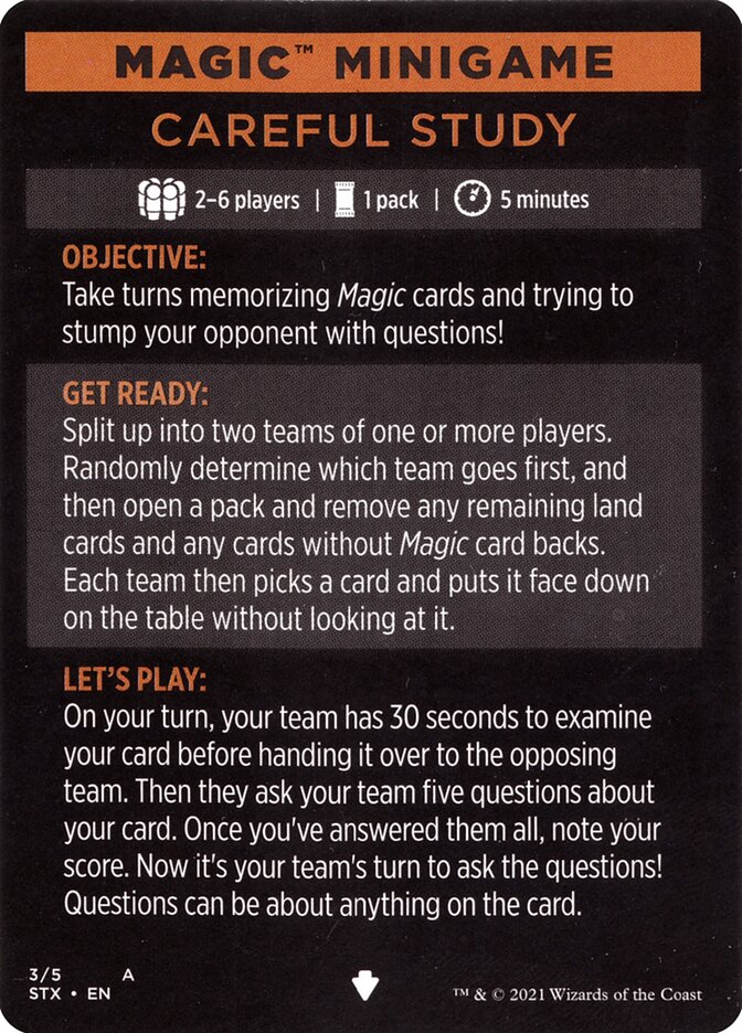 Careful Study (Magic Minigame) [Strixhaven: School of Mages Minigame] | Devastation Store