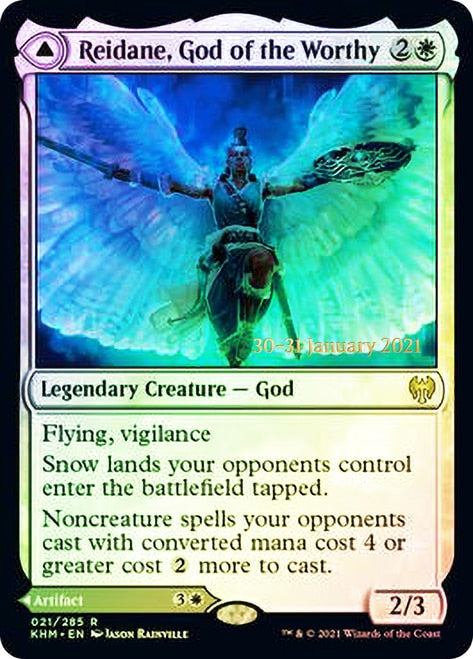 Reidane, God of the Worthy // Valkmira, Protector's Shield [Kaldheim Prerelease Promos] | Devastation Store