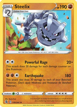 Steelix (139/264) (Theme Deck Exclusive) [Sword & Shield: Fusion Strike] | Devastation Store