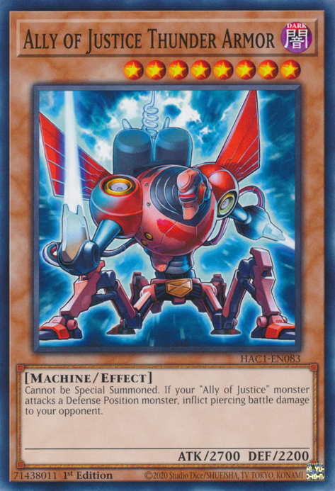 Ally of Justice Thunder Armor [HAC1-EN083] Common | Devastation Store