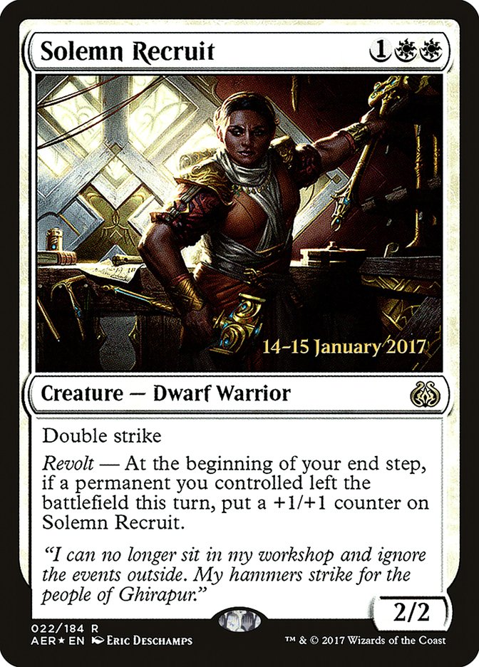 Solemn Recruit  [Aether Revolt Prerelease Promos] | Devastation Store