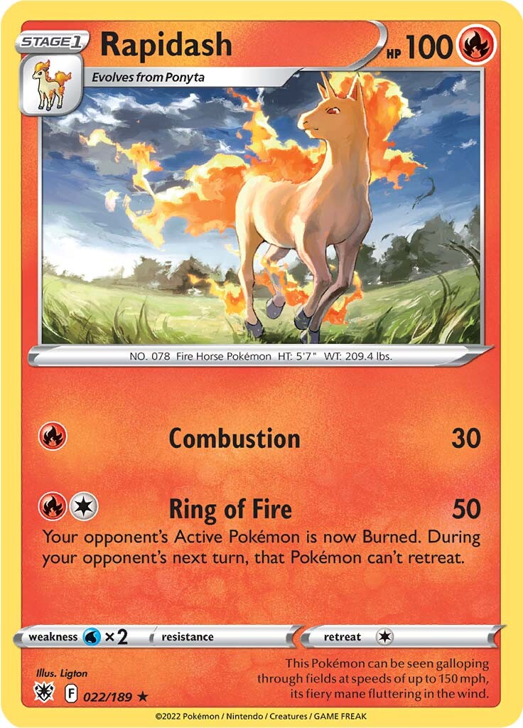 Rapidash (022/189) [Sword & Shield: Astral Radiance] | Devastation Store