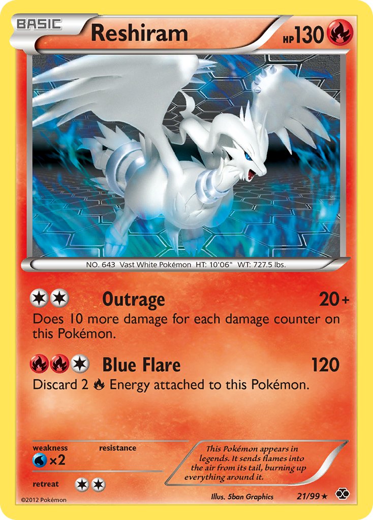 Reshiram (21/99) (Theme Deck Exclusive) [Black & White: Next Destinies] | Devastation Store