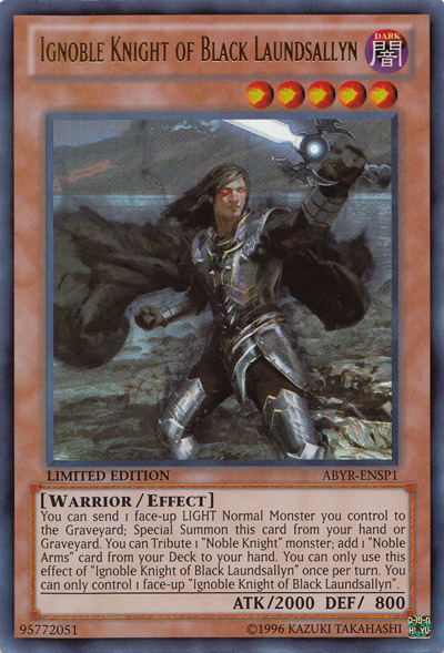 Ignoble Knight of Black Laundsallyn [ABYR-ENSP1] Ultra Rare | Devastation Store