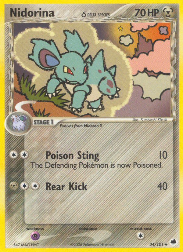 Nidorina (34/101) (Delta Species) [EX: Dragon Frontiers] | Devastation Store