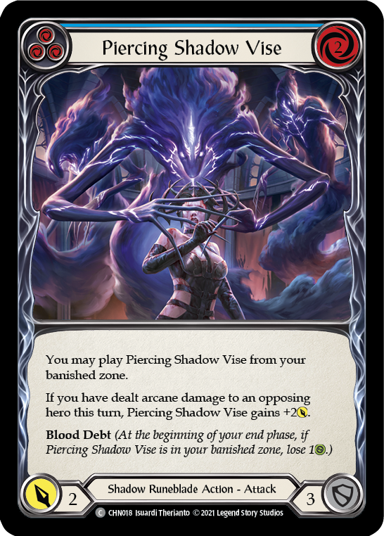Piercing Shadow Vise (Blue) [CHN018] (Monarch Chane Blitz Deck) | Devastation Store