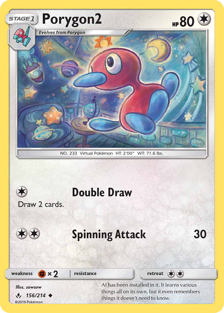 Porygon2 (156/214) [Sun & Moon: Unbroken Bonds] | Devastation Store