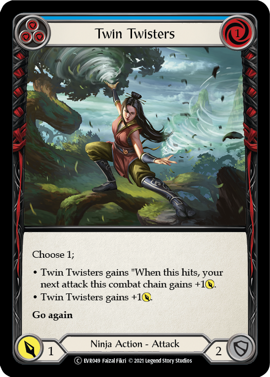 Twin Twisters (Blue) [EVR049] (Everfest)  1st Edition Rainbow Foil | Devastation Store