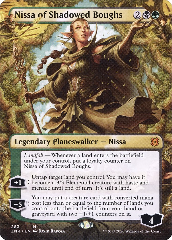 Nissa of Shadowed Boughs (Borderless) [Zendikar Rising] | Devastation Store