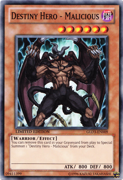 Destiny HERO - Malicious [GLD3-EN009] Common | Devastation Store