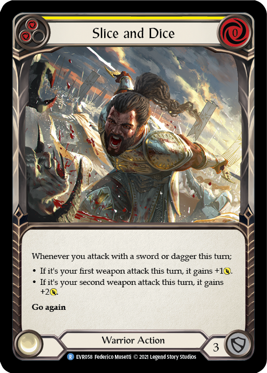 Slice and Dice (Yellow) [EVR058] (Everfest)  1st Edition Rainbow Foil | Devastation Store