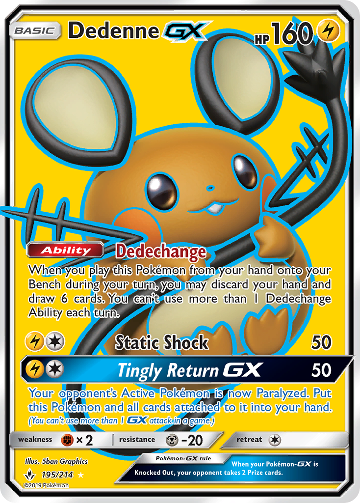 Dedenne GX (195/214) [Sun & Moon: Unbroken Bonds] | Devastation Store