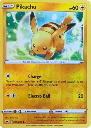 Pikachu (065/202) (Reverse Cosmos Holo) [Sword & Shield: Base Set] | Devastation Store